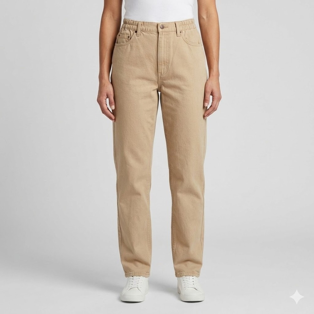 L.L. Bean Original Fit Relaxed Denim Comfort‎ Waist Pants Size 14 Tan